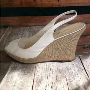 White wedge sandals